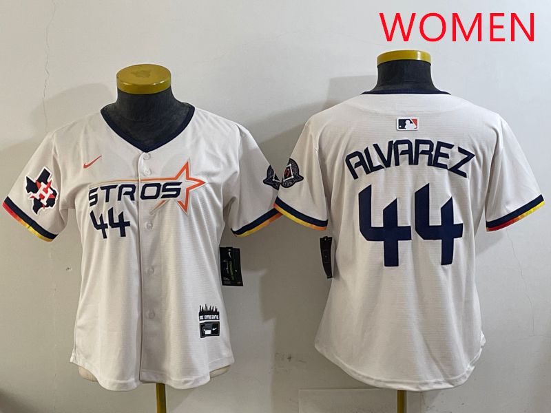 Women Houston Astros #44 Alvarez Cream Three generations Joint Name 2025 Nike MLB Jersey style 7